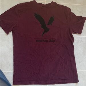 American Eagle Outfitters Burgundy Graphic Tee